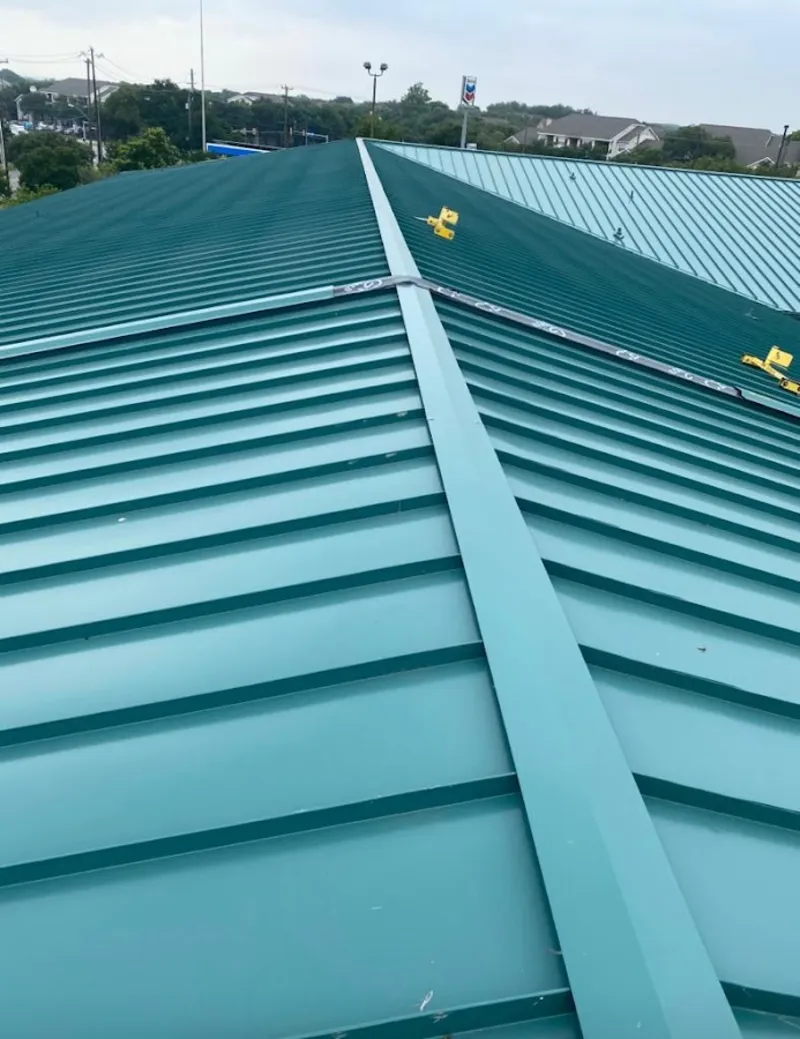 Green commercial metal roof ridge and valley for Metal Roof Repair in South Lebanon